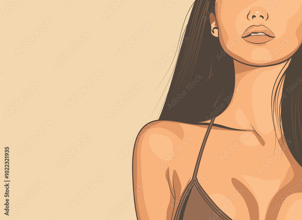 creative illustration of a woman in underwear. minimalist vector graphic creative illustration of a woman in underwear. minimalist vector graphic