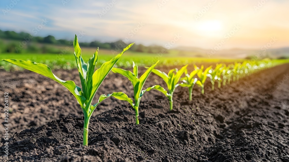 A close up photograph showcasing a field of healthy
