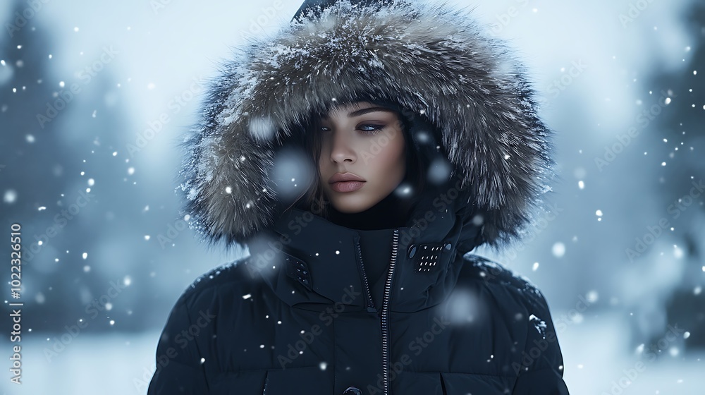 portrait of a woman in winter clothes portrait of a woman in winter clothes