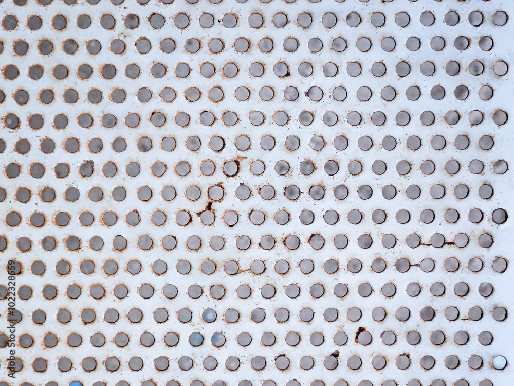 Background metal texture pattern on a rusty metal bench
