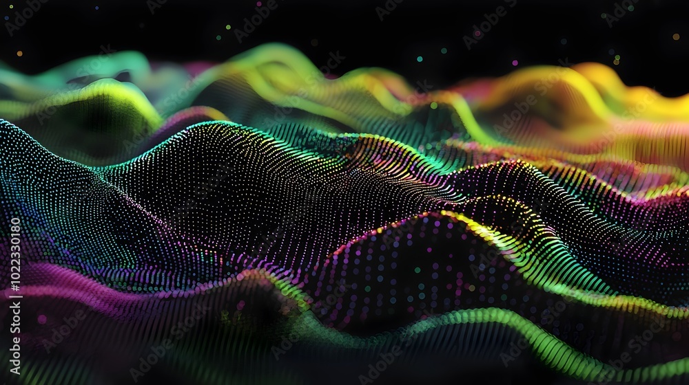 Futuristic digital patterns with holographic textures for innovative ...