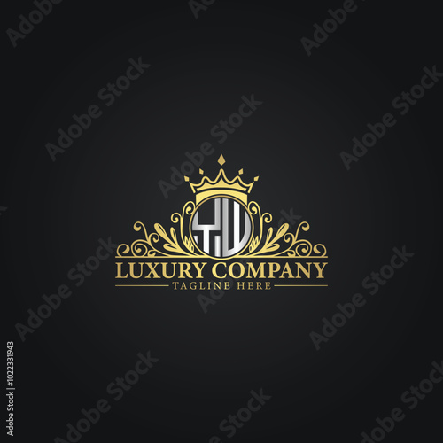 Golden Ornamental Logo Template for Luxury Business