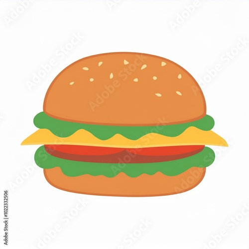 hamburger illustration isolated on white