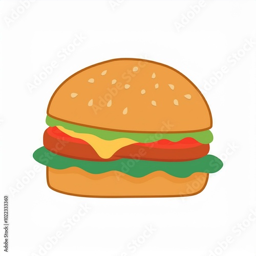 hamburger illustration isolated on white