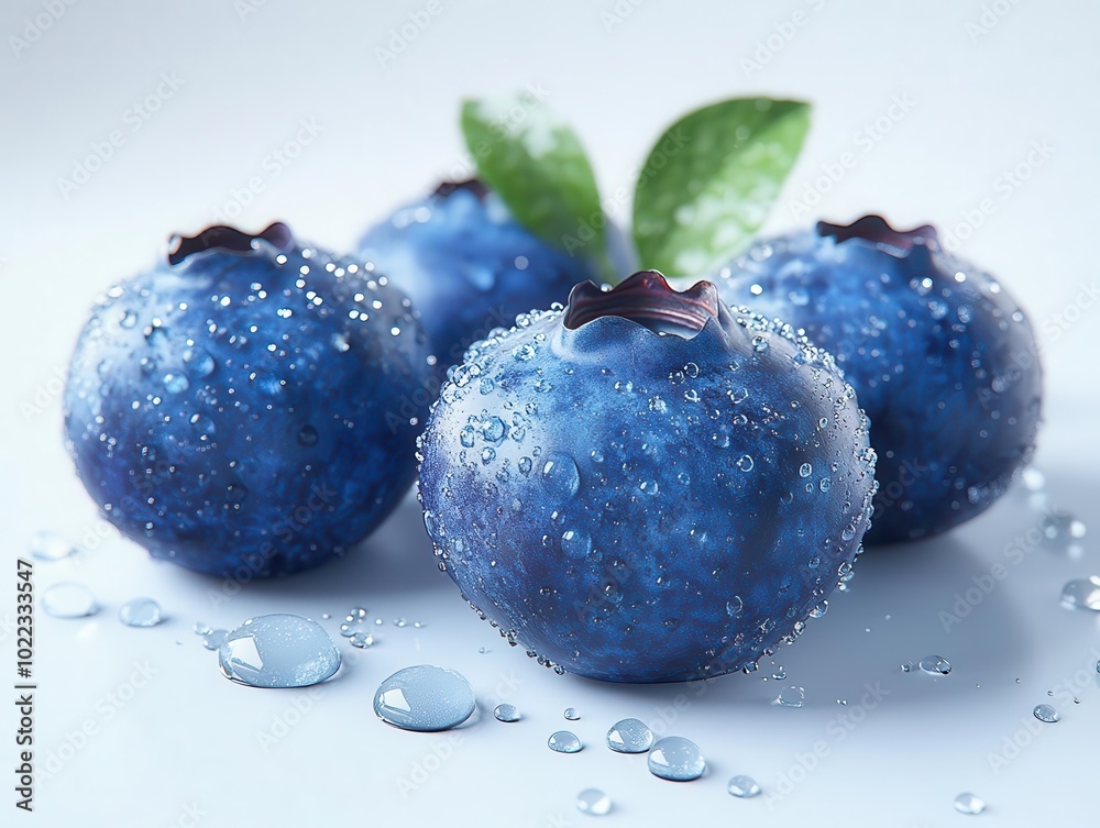 fresh blueberries isolated against a pristine white background, each berry glistening with dew, highlighting their natural texture and rich color, evoking a sense of freshness and healthy living fresh blueberries isolated against a pristine white background, each berry glistening with dew, highlighting their natural texture and rich color, evoking a sense of freshness and healthy living