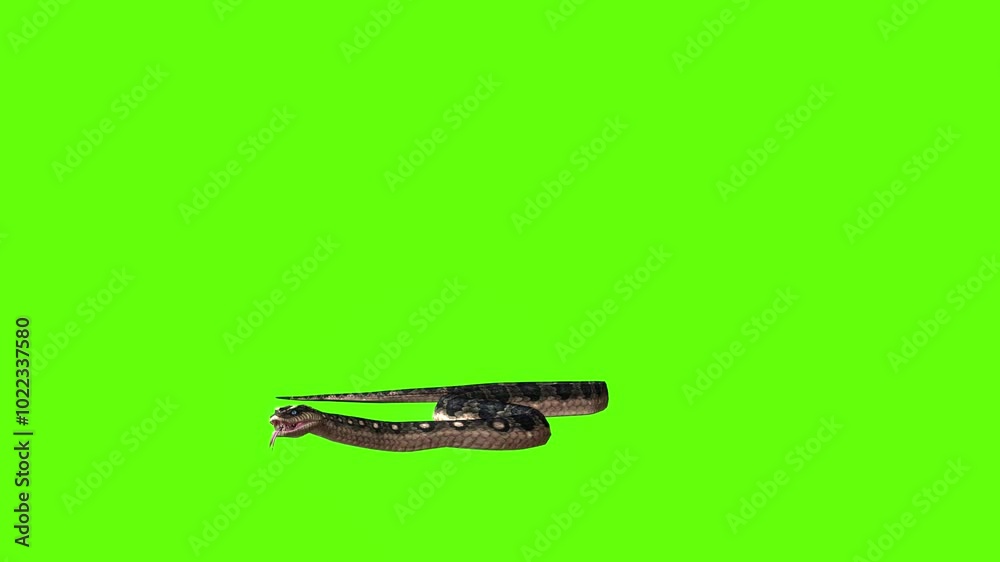 Snake idle green screen animation 3d rendering Snake idle green screen animation 3d rendering