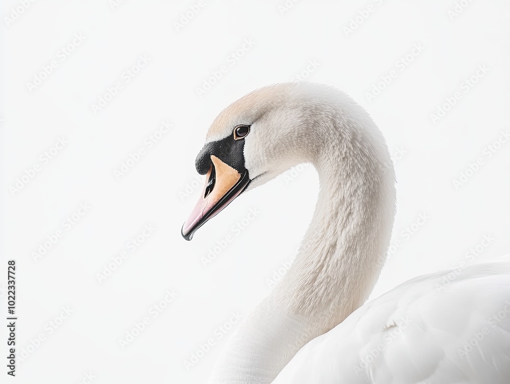 Fototapeta premium swan isolated on white background