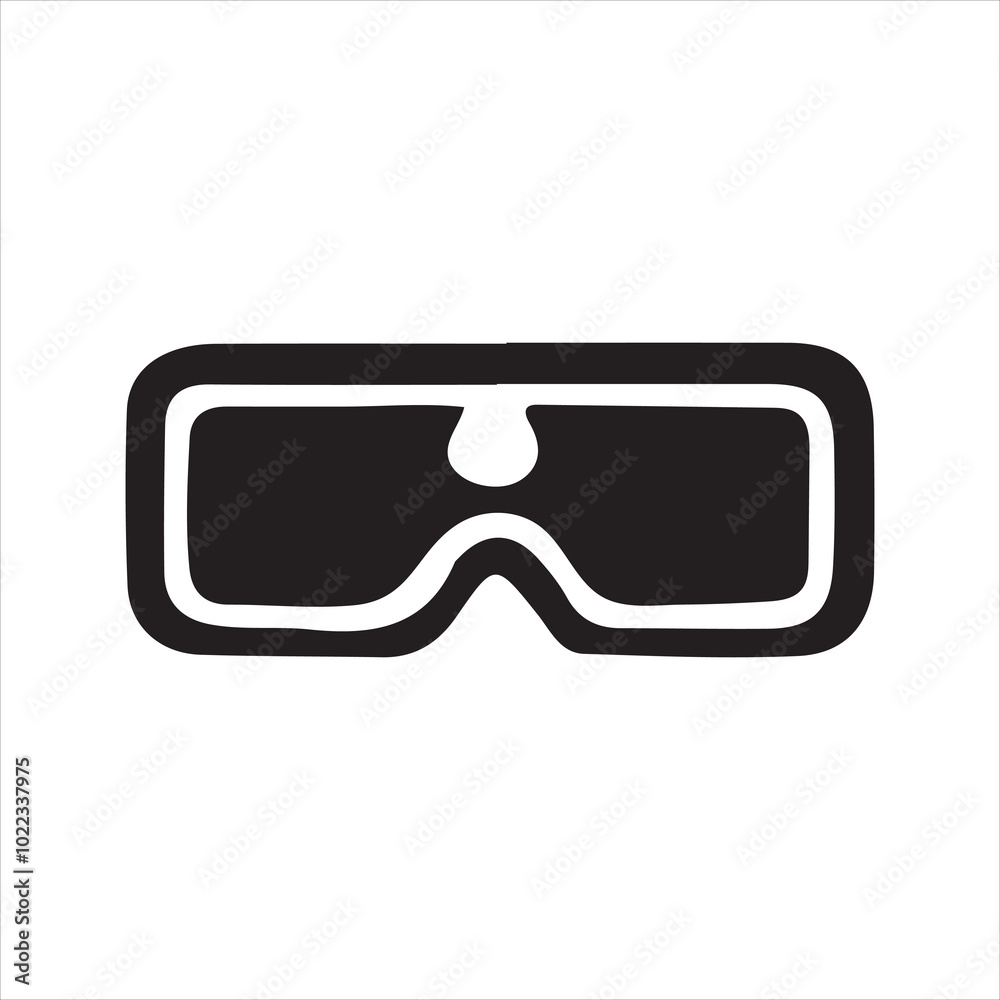 Goggles icon silhouette vector illustration Goggles icon silhouette vector illustration
