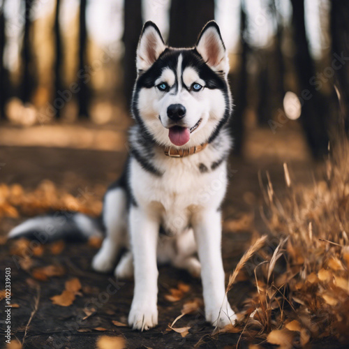 Siberian Husky Dog Closeup