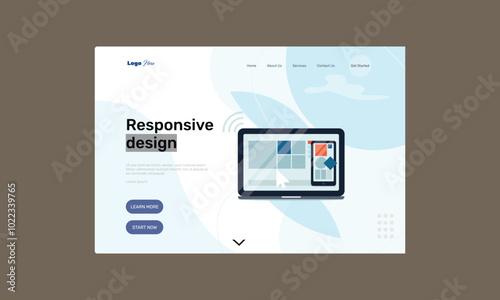 web design landing page concept, minimal landing page design