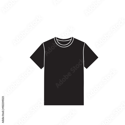 T-shirt design vector silhouette black color. Black T-shirt Design Vector silhouette. T-shirt logo, icon, vector silhouette.