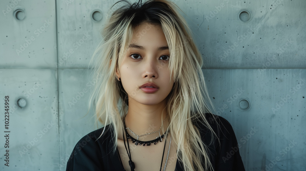 金髪の日本人の女性のファッションモデル 金髪の日本人の女性のファッションモデル