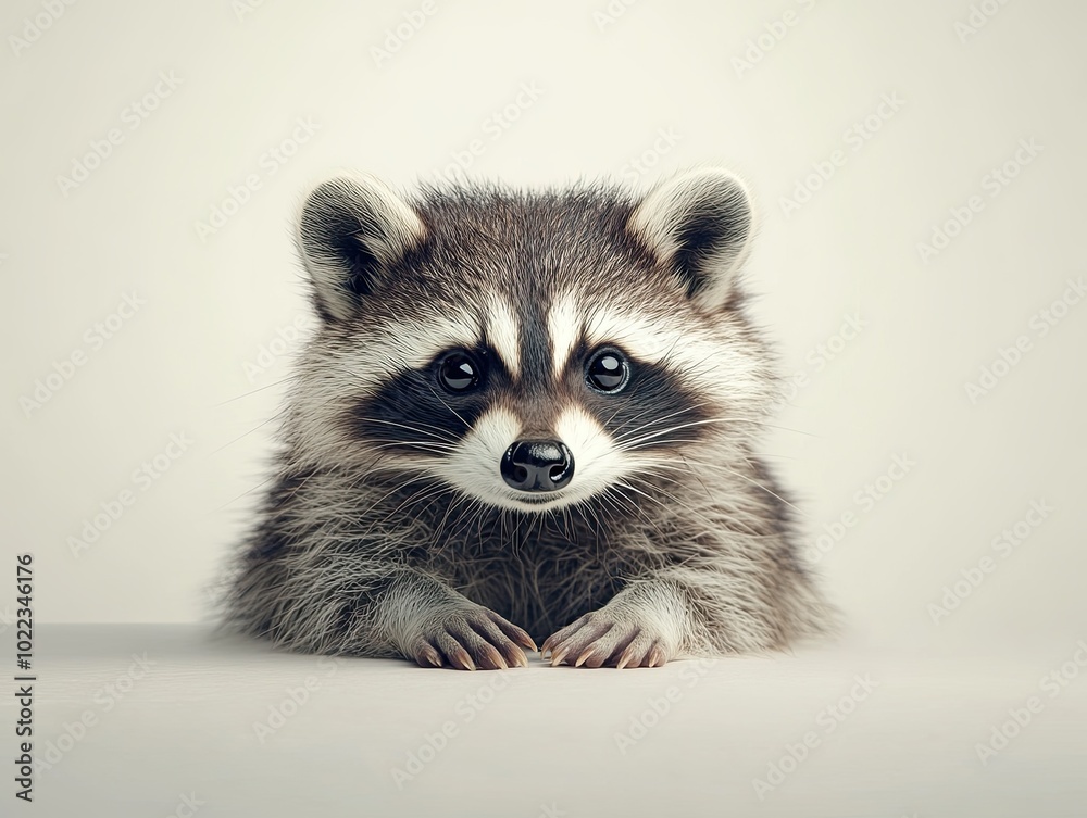 Obraz premium raccoon isolated on paper background
