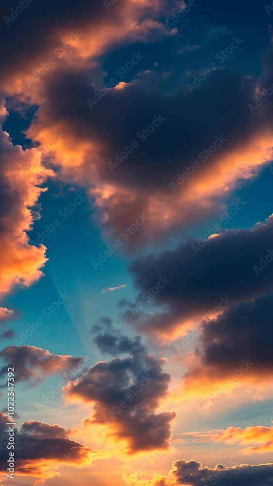 Dramatic sunset sky with vibrant clouds Dramatic sunset sky with vibrant clouds