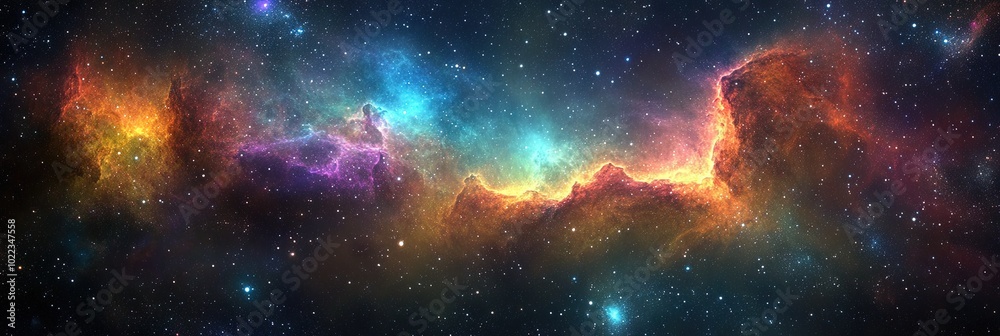 Fototapeta premium a galaxy made up of a lot of different colors, there are lots of stars and a few constellations 