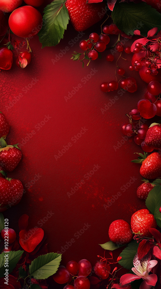A dynamic and vibrant background image, flavour red fruits A dynamic and vibrant background image, flavour red fruits