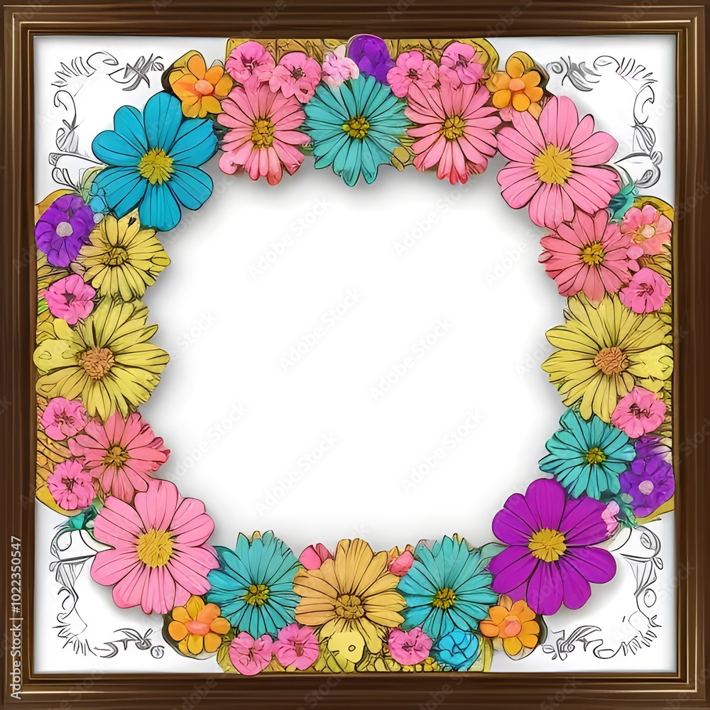 Hand drawn art nouveau frame design Hand drawn art nouveau frame design