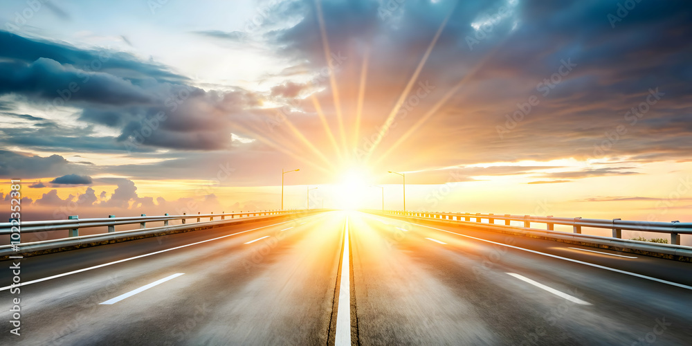 Glossy Road Leading to Distant Car Lights Under Vast Sky | Wide Angle View with Ample Copy Space Evoking Excitement of Driving Into the Horizon - Stock Photo Concept Glossy Road Leading to Distant Car Lights Under Vast Sky | Wide Angle View with Ample Copy Space Evoking Excitement of Driving Into the Horizon - Stock Photo Concept