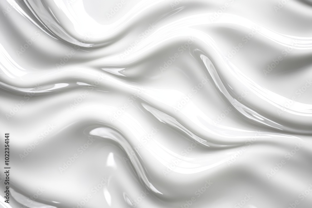Liquid waves and streaks on a glossy white surface create a stunning macro shot emphasizing texture and movement Liquid waves and streaks on a glossy white surface create a stunning macro shot emphasizing texture and movement