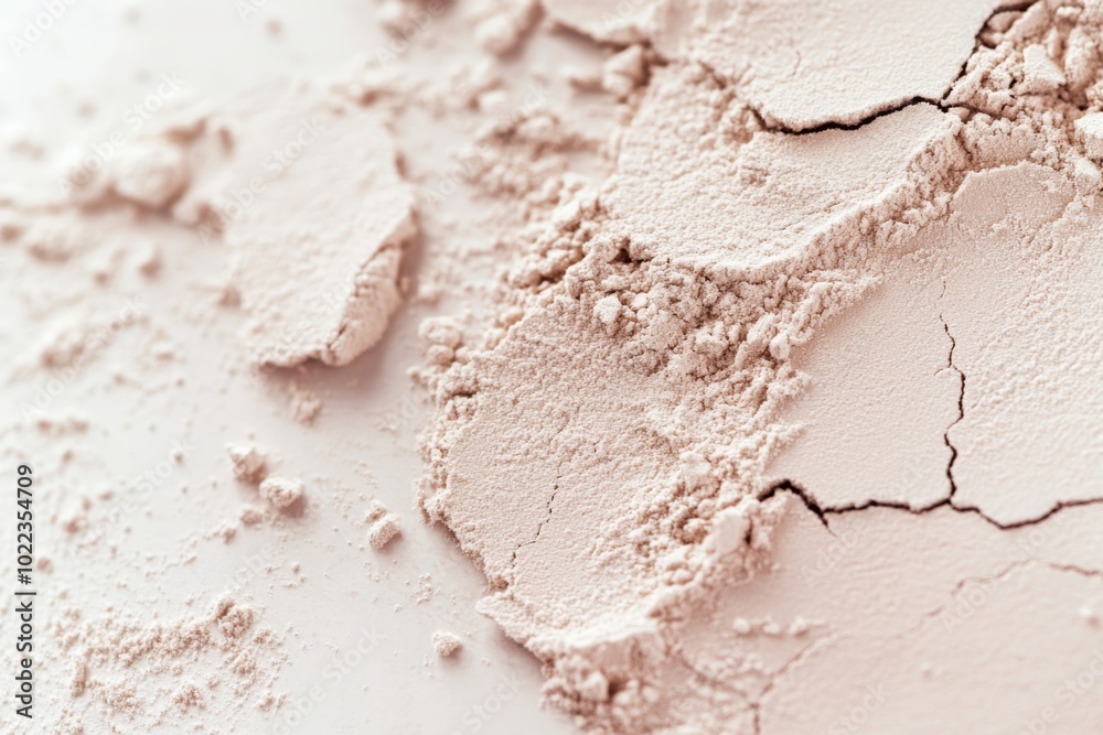 Loose powder texture in soft focus showcasing light tones and minimalistic style with a clean appearance and blurred edges