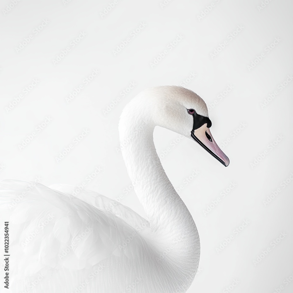 Fototapeta premium swan isolated on white background