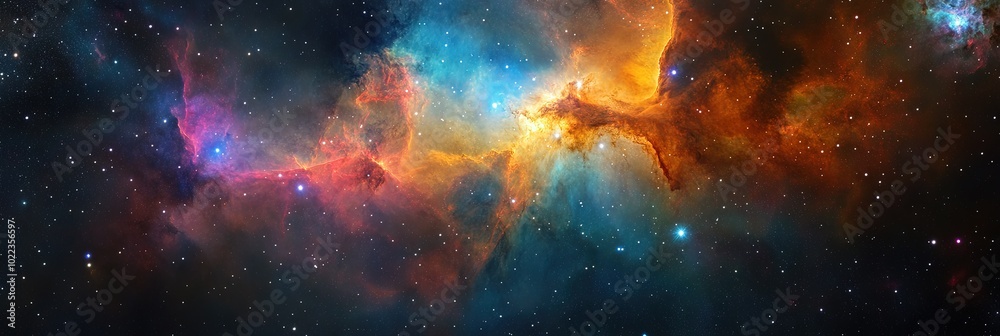 Naklejka premium astronomy concept with nebula in outer space