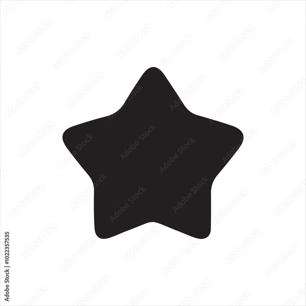 Hand drawn 3d star icon vector silhouette
