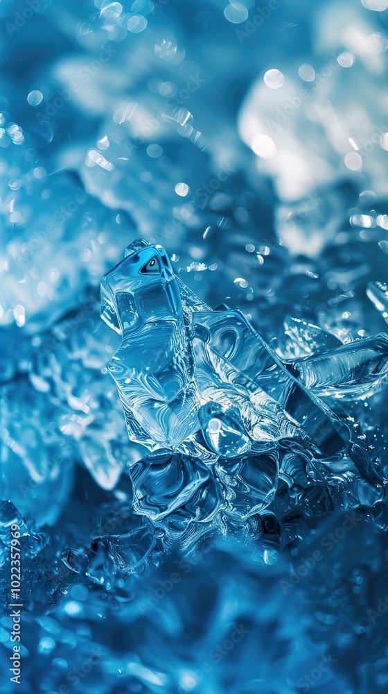 Close Up of Icy Blue Crystals: A Frozen Wonderland Close Up of Icy Blue Crystals: A Frozen Wonderland