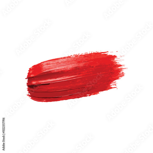 Red paint brush stroke watercolor on white background