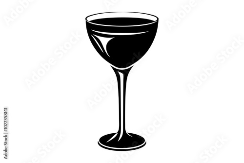 Cocktail Glass | vector silhouette illustration on white background