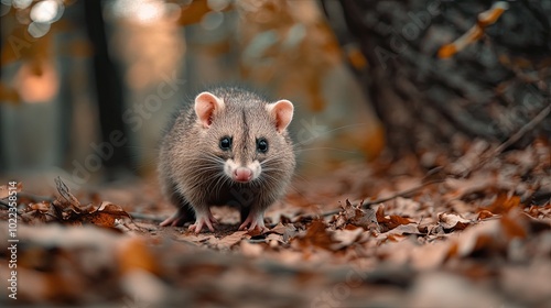 opossum isolated on abstract background