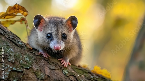 opossum isolated on abstract background