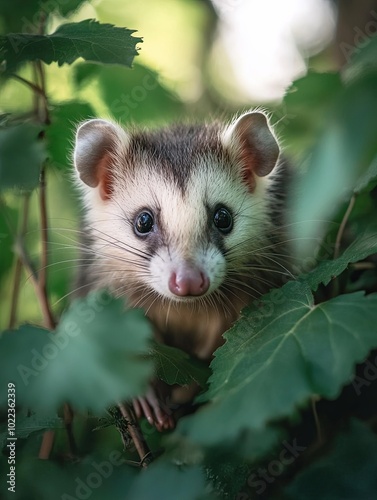 opossum isolated on summer background