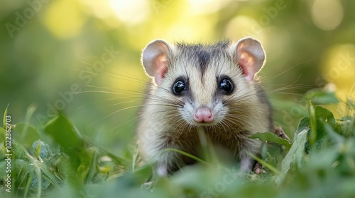 opossum isolated on summer background