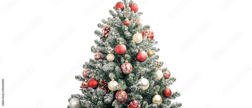 Elegant Christmas Pine Tree on a White Background Elegant Christmas Pine Tree on a White Background