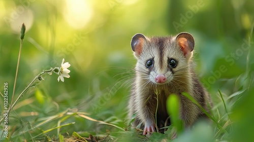 opossum isolated on summer background