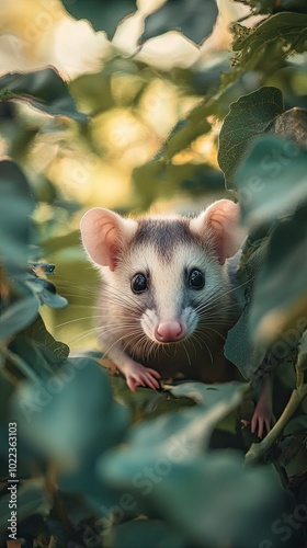 opossum isolated on summer background