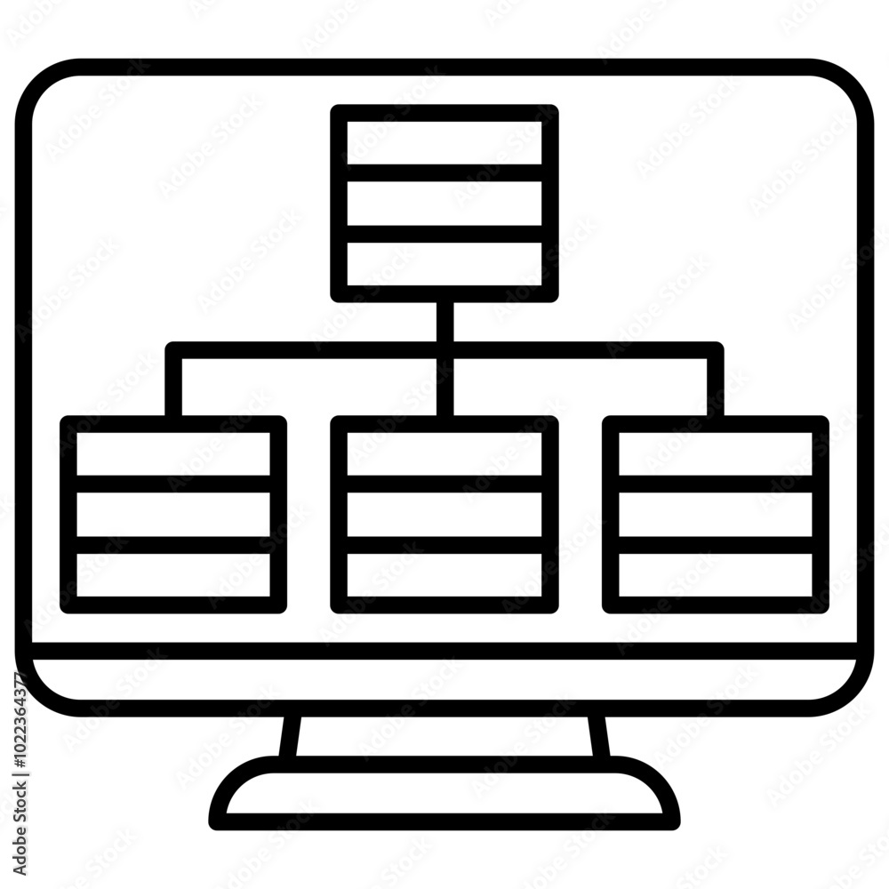 Laptop Icon, lined icon vector, black and white outline icon symbol. Laptop Icon, lined icon vector, black and white outline icon symbol.