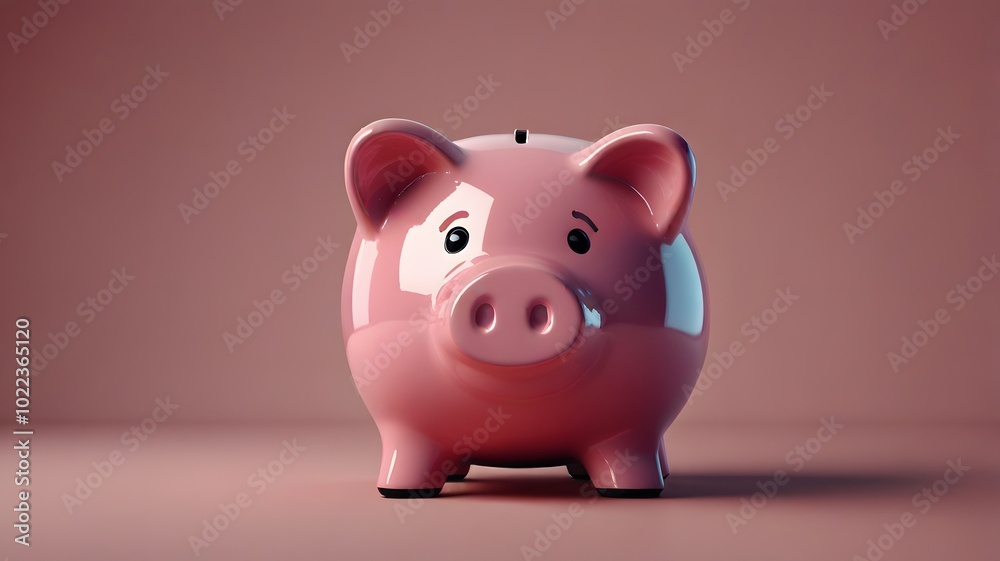 Saving Piggy with Pink Background Saving Piggy with Pink Background