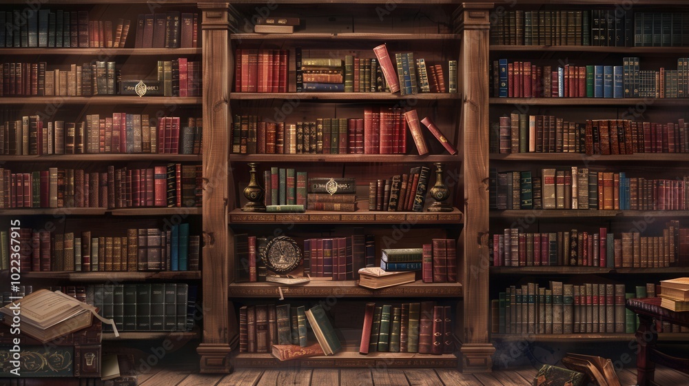 The shelves are packed with vibrant textbooks and scholarly works, creating an inviting, intellectual environment perfect for study. Generative AI