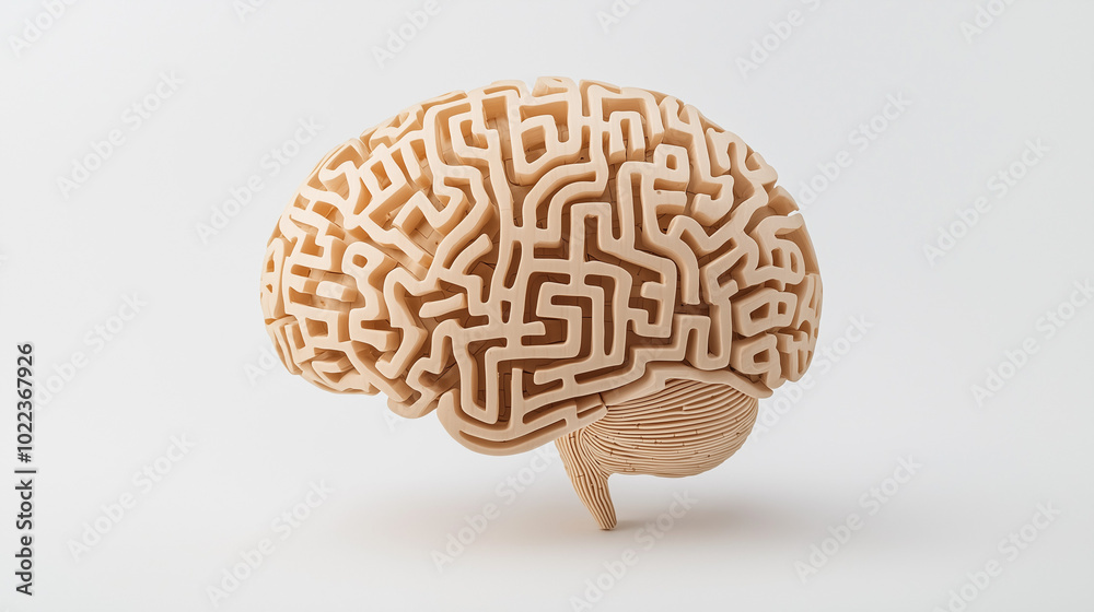 Brain Maze: Intricate Wooden Brain Model Brain Maze: Intricate Wooden Brain Model