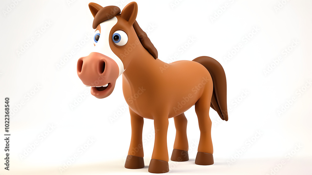 Obraz premium Horse icon farm and Agriculture 3D