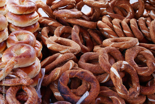 Turkish Bagel Simit selling in a van 