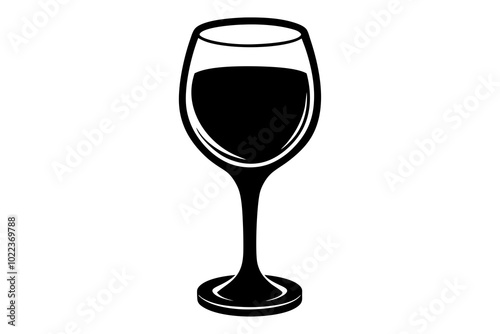 Wine Glass | vector silhouette illustration on white background