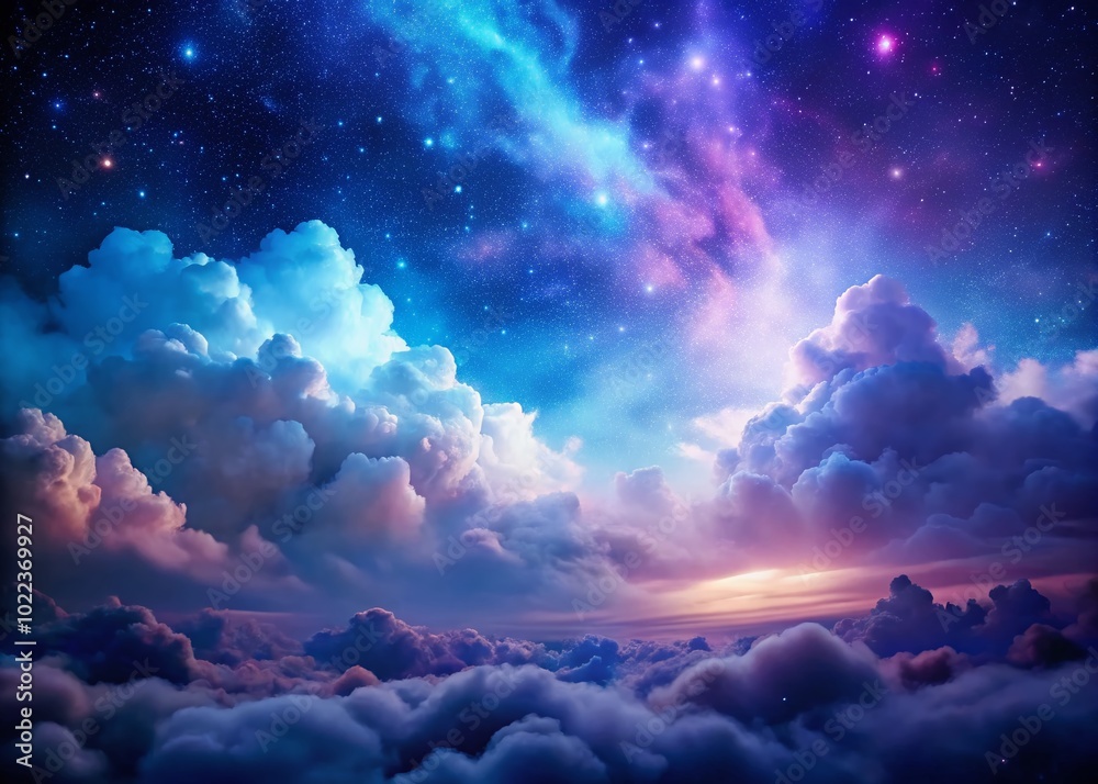 Abstract Cosmic Cloudscape with Starry Background - Minimalist Photography for Space Lovers