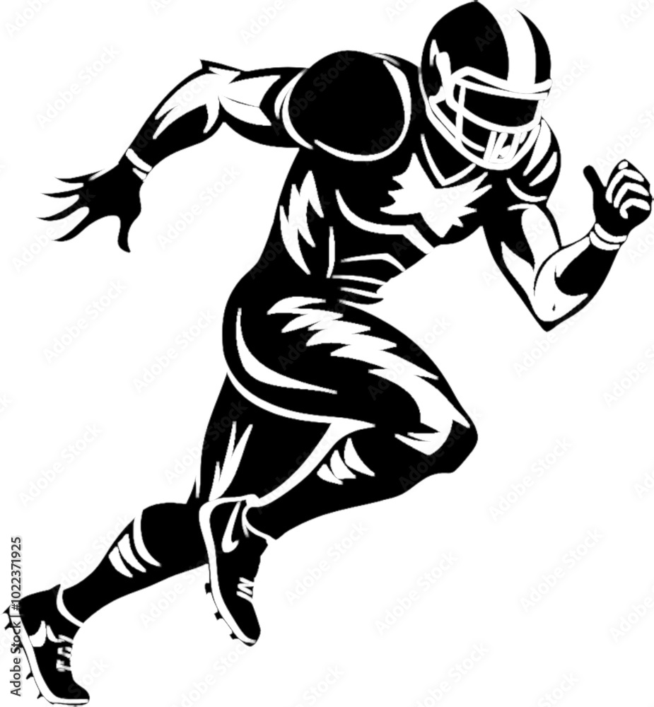 Fototapeta premium Versatile Clipart of American Football Athlete. 