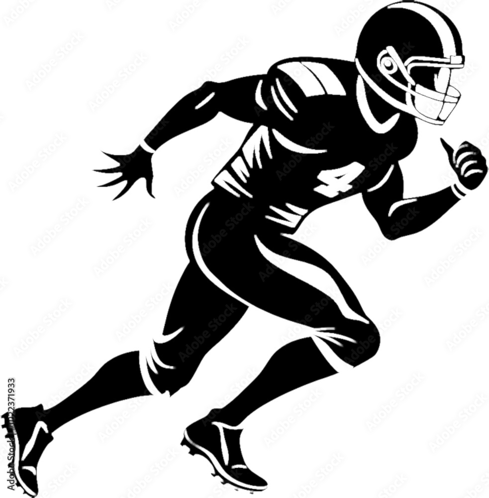 Artistic Stencil of Dynamic Football Movement. Artistic Stencil of Dynamic Football Movement.