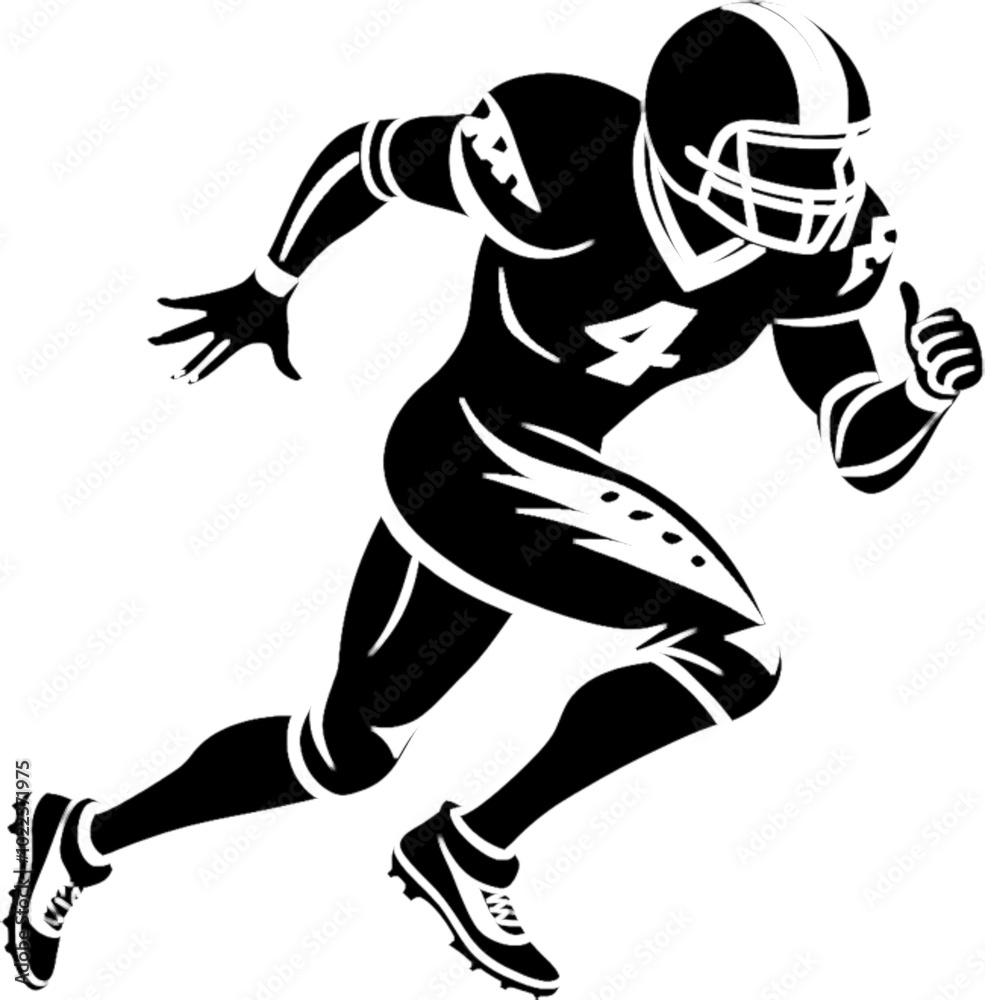 Engaging Black Silhouette of Football Champion. Engaging Black Silhouette of Football Champion.