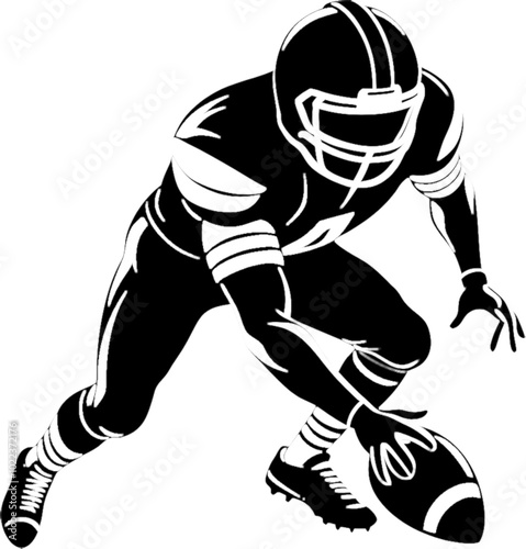 Athletic Football Player Clipart for Designs. 