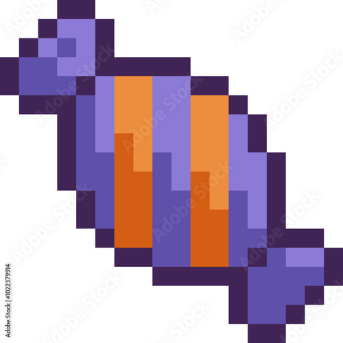 Halloween Candy Pixel 8bit Icon.